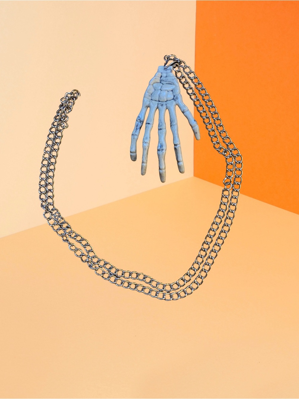 Handmade Skeleton Hand Necklace